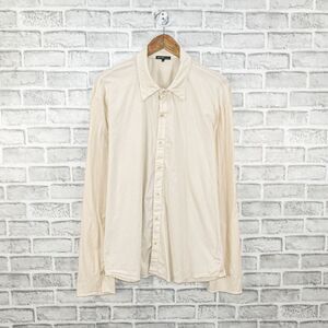 vtg JAMES PERSE Los Angeles Men's Beige Button up Shirt Jersey Sleeves size 3